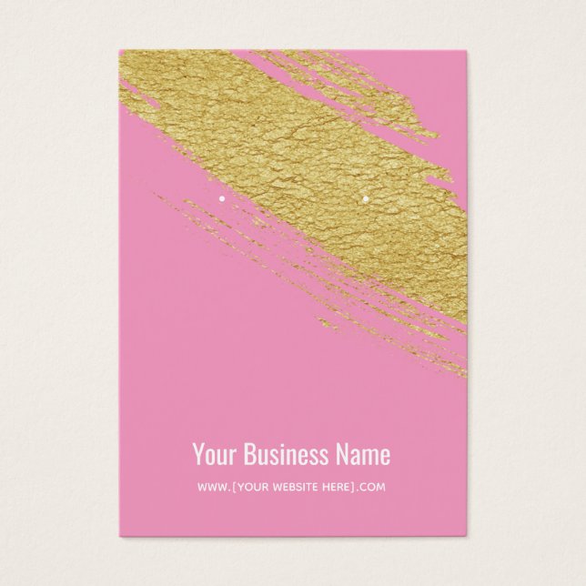 Pink Gold Brush Earring Display Cards (Front)