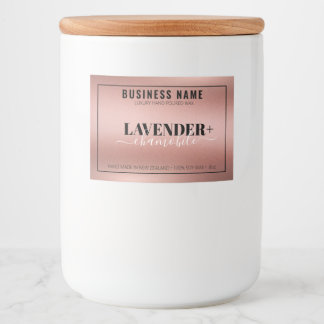Pink Gold Candle Label, Candle Sticker, Printable  Food Label