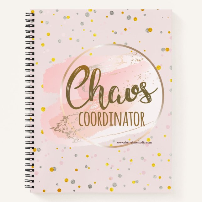 Pink & Gold Chaos Coordinator Notebook (Front)