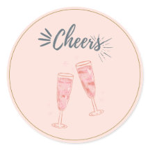 Pink Gold Cheers Champagne Glasses 