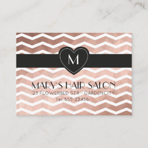 Pink gold chic zigzag hair salon loyalty card