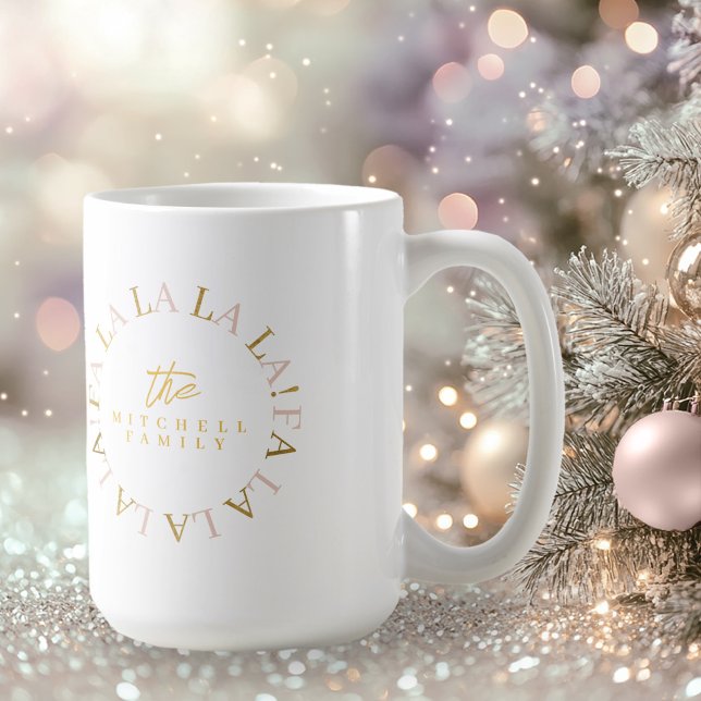 Pink Gold Christmas Fa La La ID1009 Coffee Mug (Creator Uploaded)