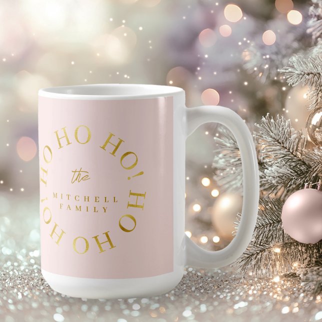 Pink Gold Christmas Ho Ho Ho ID1009 Coffee Mug (Creator Uploaded)
