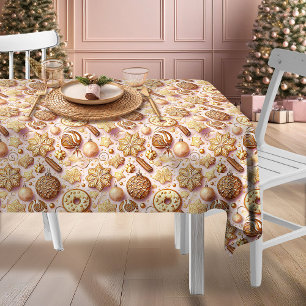 Pink Gold Christmas Pattern#12 ID1009 Tablecloth