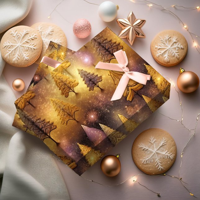 Pink Gold Christmas Pattern#19 ID1009 Wrapping Paper (Creator Uploaded)