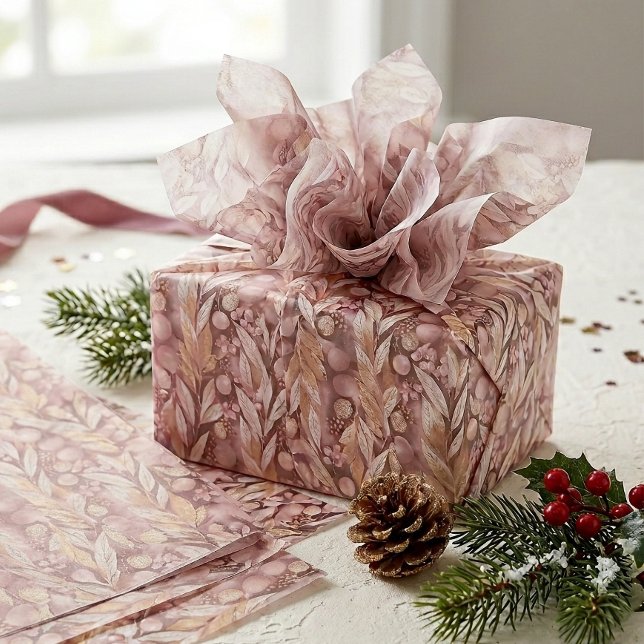 Pink Gold Christmas Pattern#22 ID1009 Tissue Paper (Creator Uploaded)
