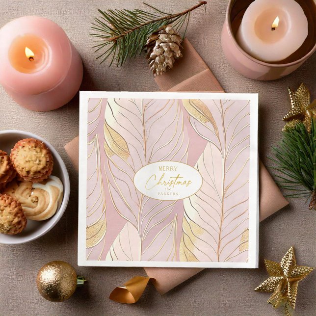 Pink Gold Christmas Pattern#29 ID1009 Napkin (Creator Uploaded)