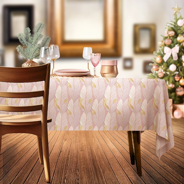 Pink Gold Christmas Pattern#29 ID1009 Tablecloth (Creator Uploaded)