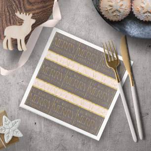 Pink Gold Christmas Pattern#35b ID1009 Napkin