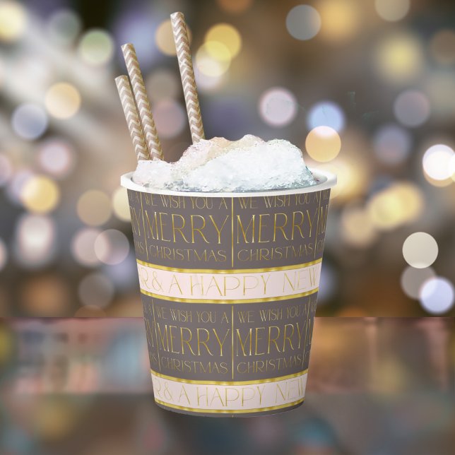 Pink Gold Christmas Pattern#35b ID1009 Paper Cups (Creator Uploaded)