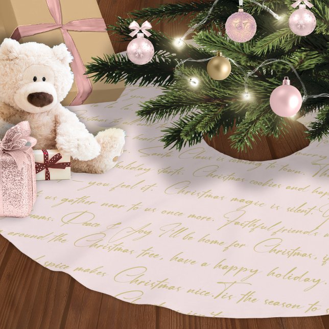 Pink Gold Christmas Pattern#36 ID1009 Brushed Polyester Tree Skirt (Creator Uploaded)