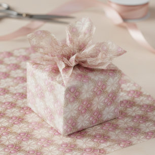 Pink Gold Christmas Pattern#4 ID1009 Tissue Paper