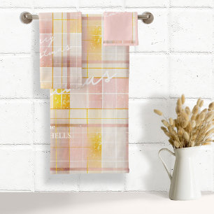 Pink Gold Christmas Pattern#7 ID1009 Bath Towel Set