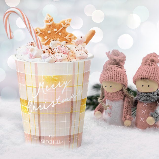 Pink Gold Christmas Pattern#7 ID1009 Paper Cups (Creator Uploaded)