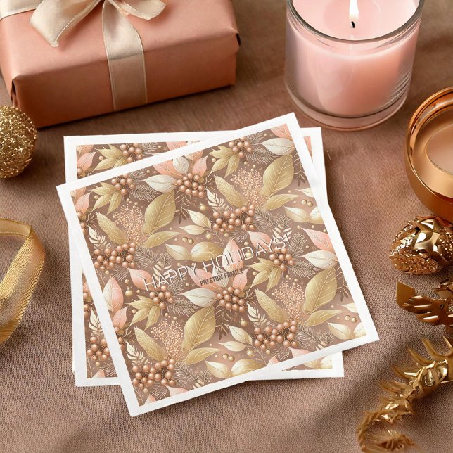 Pink Gold Christmas Pattern#8 ID1009 Napkin (Creator Uploaded)
