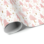Pink Gold Christmas Tree Wrapping Paper<br><div class="desc">Pink Gold Christmas Tree Wrapping Paper</div>