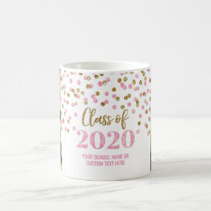Pink Gold Class of 2020 Photo Graduation Mug
