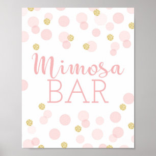Pink Gold Confetti Baby Shower Mimosa Bar Sign