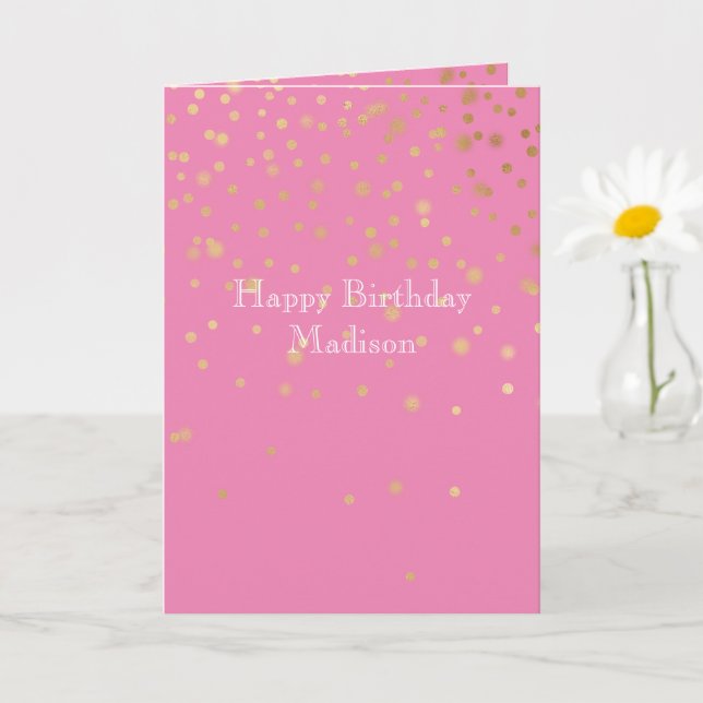 Pink Gold Confetti Card (Small Plant)