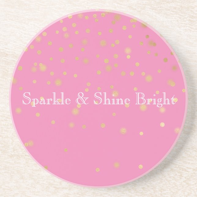 Pink Gold Confetti Coaster (Front)
