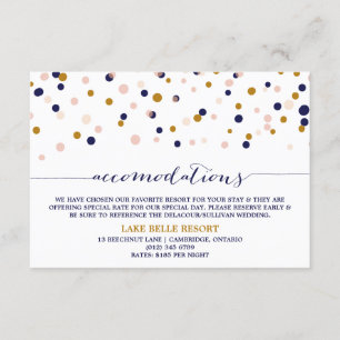 Pink & Gold Confetti Dots Accommodations Card II