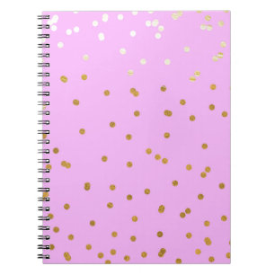 Pink & Gold Confetti Dots Modern Glamour Glam Notebook