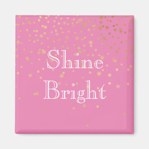 Pink Gold Confetti Magnet