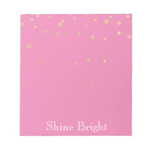 Pink Gold Confetti Notepad