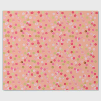 Pink & Gold Confetti Wrapping Paper 