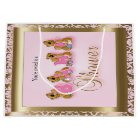 Pink & Gold Damask with Teddy Bears | Baby Shower