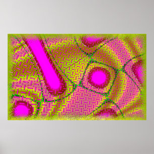 Pink & Gold Dichroic Psychedelic Poster