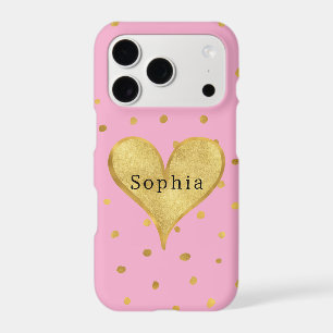 Pink Gold Dots Heart