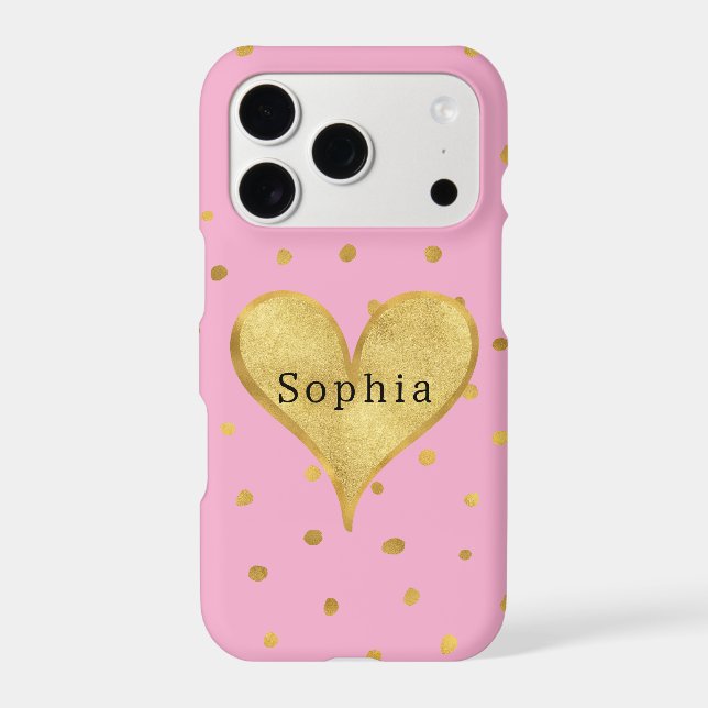 Pink Gold Dots Heart (Back)