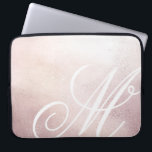 Pink Gold Elegance⎥Monogram Computer Sleeve<br><div class="desc">Pink gold metalic background with elegant script oversized monogram which can be personalised with your own letter and looks wonderful in all variations. If you wish to have more elegant script just for you please contact me through my store for more personalisation.</div>