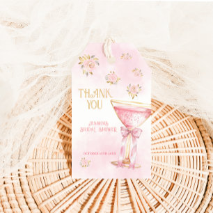 Pink Gold Elegant Flowers Bridal Shower Thank You Gift Tags