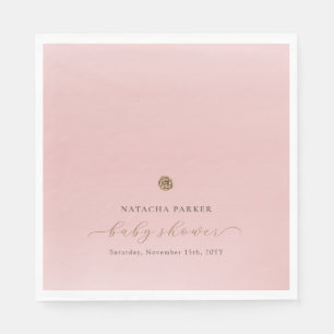 Pink Gold Elegant Girl Winter Baby Shower  Napkin