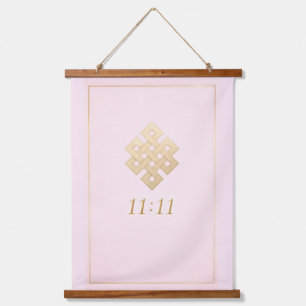 Pink & Gold Eternal Knot Hanging Tapestry