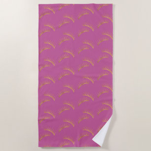 Pink Gold Eyelashes Beach Towel