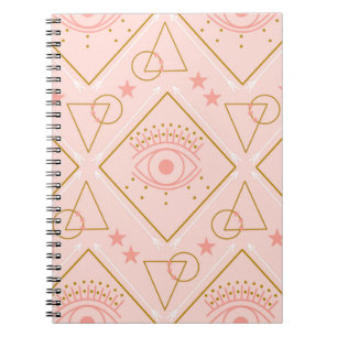 Pink Gold Eyes: Geometric Seamless Design Notebook