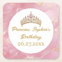 Pink Gold Fairytale Princess Crown Birthday Party 