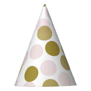 Pink & Gold Festive Polka Dots Confetti Party Hat