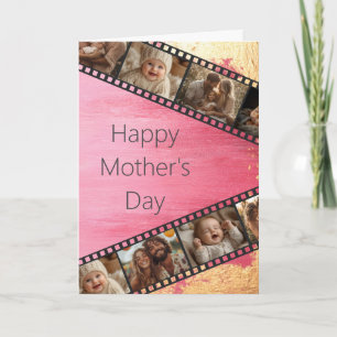 Pink & Gold Film Strip Photo Mother's Day Card