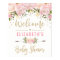Pink & Gold Floral Baby Shower Welcome Sign Decor