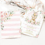 Pink Gold Floral Bunny Rabbit Girl Birthday Party Invitation<br><div class="desc">This elegant girl birthday invitation features a cute baby rabbit surrounded by gorgeous pink blush watercolor florals & greenery</div>
