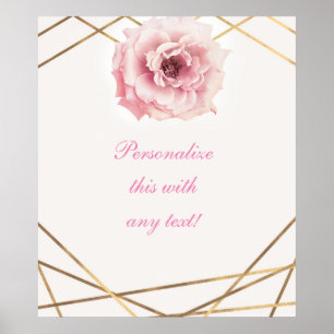 Pink & Gold Floral Elegant Bridal Shower Banner Poster