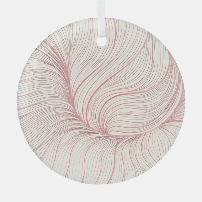 Pink Gold Floral: Luxury Pattern Glass Tree Decoration (Front)
