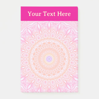 Pink Gold Floral Mandala Personalised Notepad