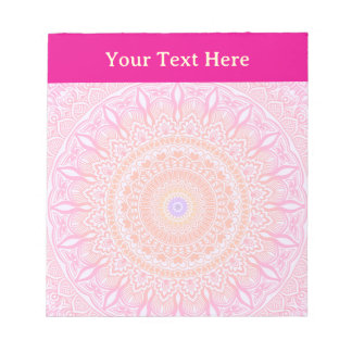 Pink Gold Floral Mandala Personalised Notepad