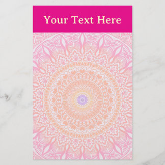 Pink Gold Floral Mandala Personalised Notepad Stationery