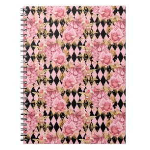 Pink Gold Floral Notebook